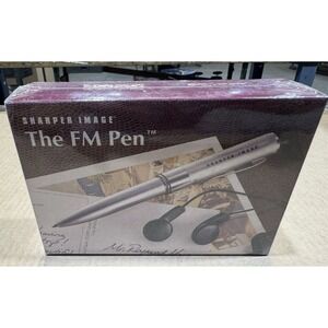 Sharper Image NEW SEALED The FM Pen FM Radio Pen, Headphone Jack, Silver (QU129)